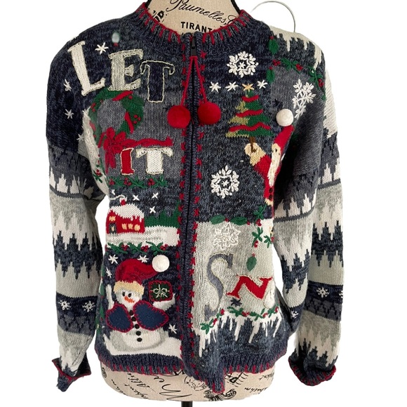 Women Christmas Cardigan Heirloom Collections petite large - Picture 1 of 13